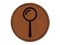 Magnifying Glass Round Iron-On Engraved Faux Leather Patch Applique - 2.5"